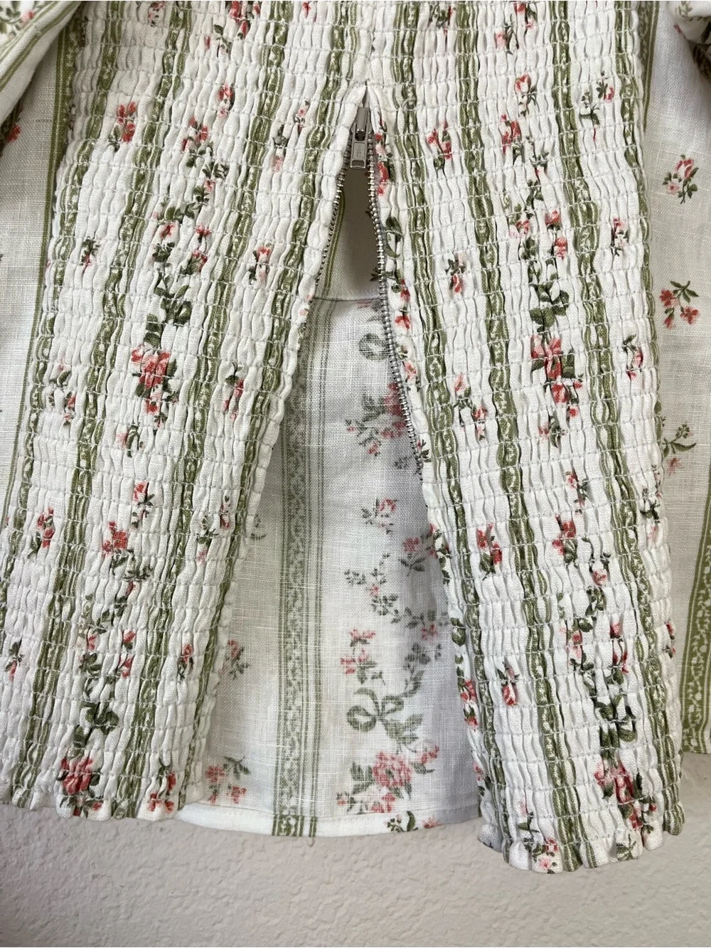 Reformation Arancini Puff Sleeve Top Heath Floral Renaissance Milkmaid Peasant
